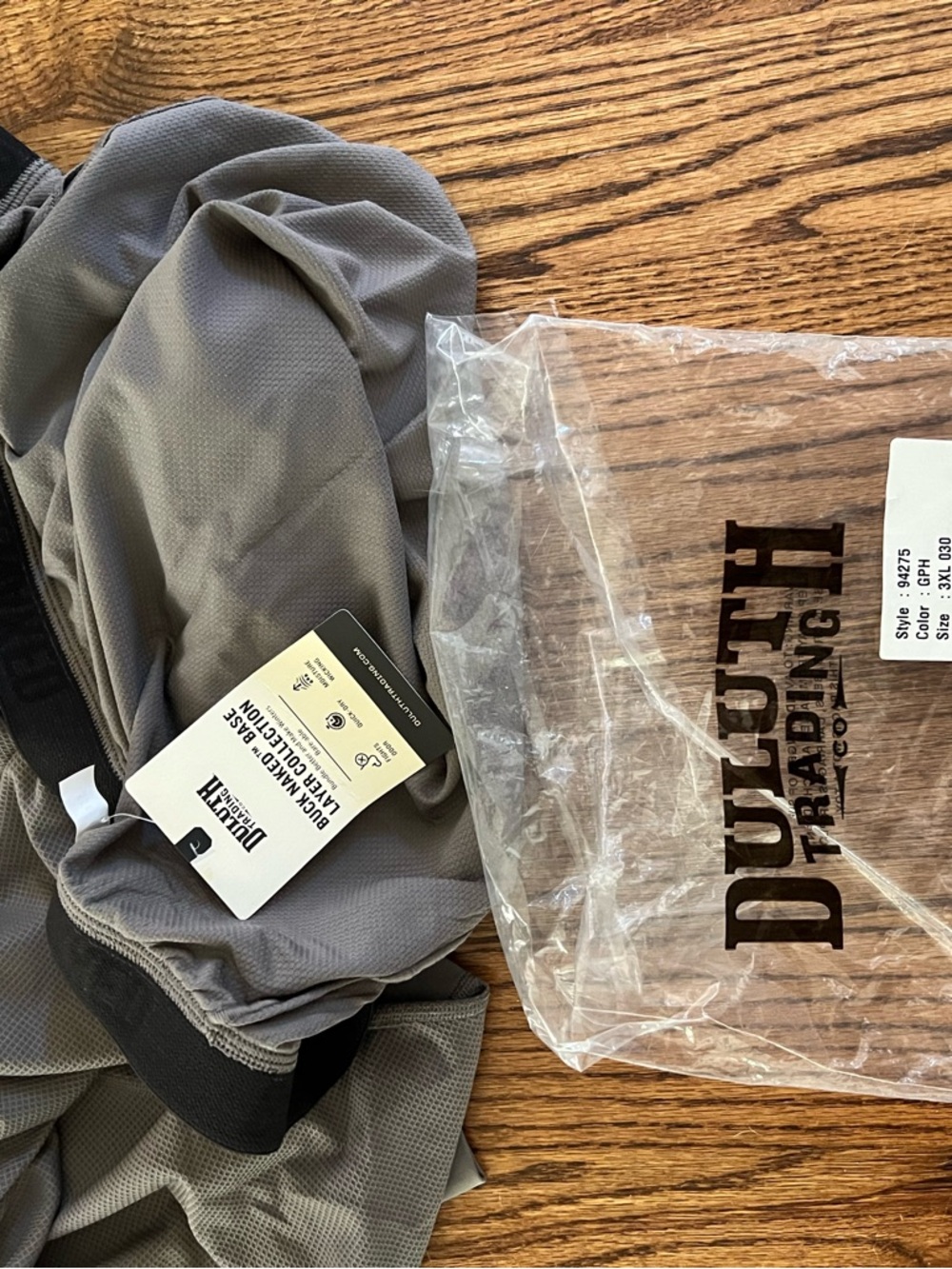Duluth Trading Co. Lightweight Gray Base Layer